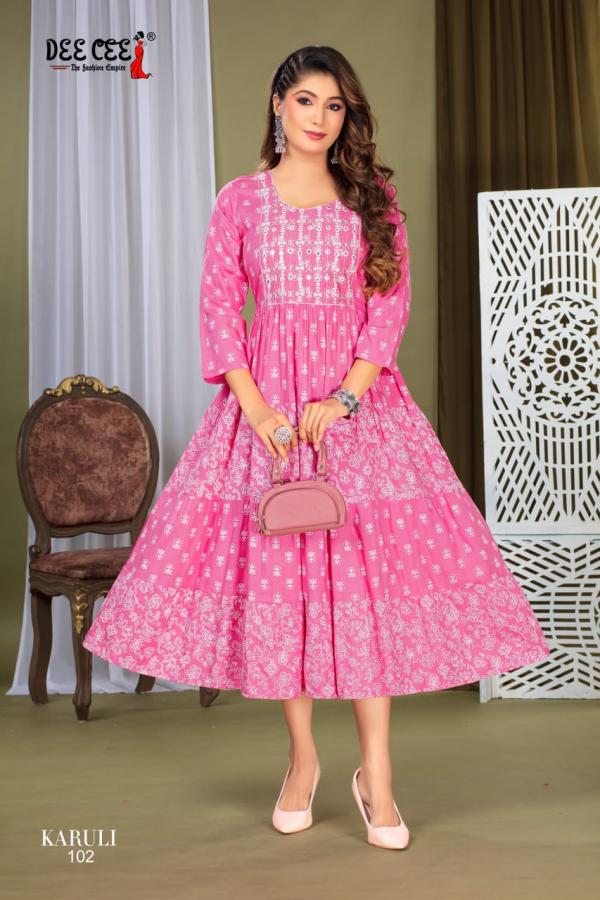 Deecee Karuli 1 Fancy Plain Anarkali Kurtis Collection